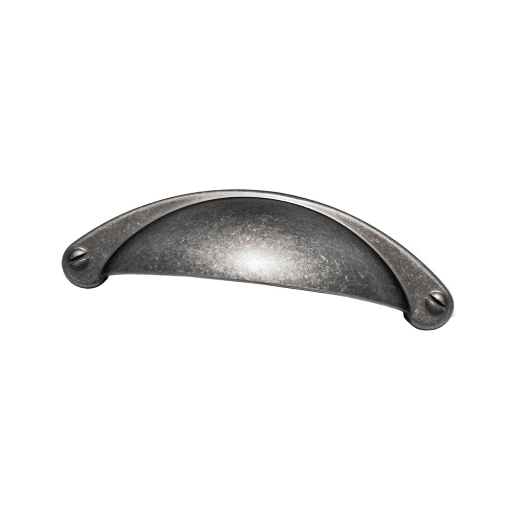 Weathered steel cabinet handle from Zen Living, ideal for Calgary kitchen renovations. Model 9670-ASM-D-4.