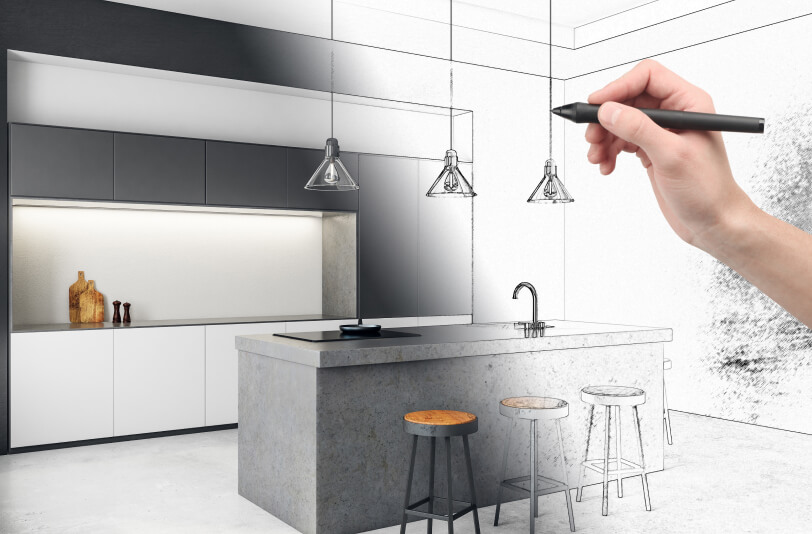 Detailed diagram illustrating the kitchen renovation process with Zen Livings cabinets and countertops in Calgary.