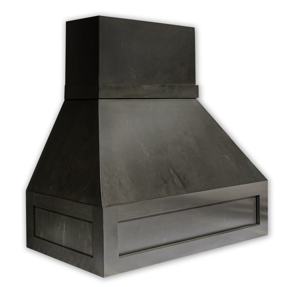 Modern range hood cover showcasing sleek design, ideal for Calgary kitchens by Zen Living.