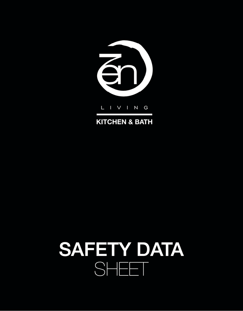 Calgary safety data sheet for Zen Living kitchen cabinets and countertop materials.