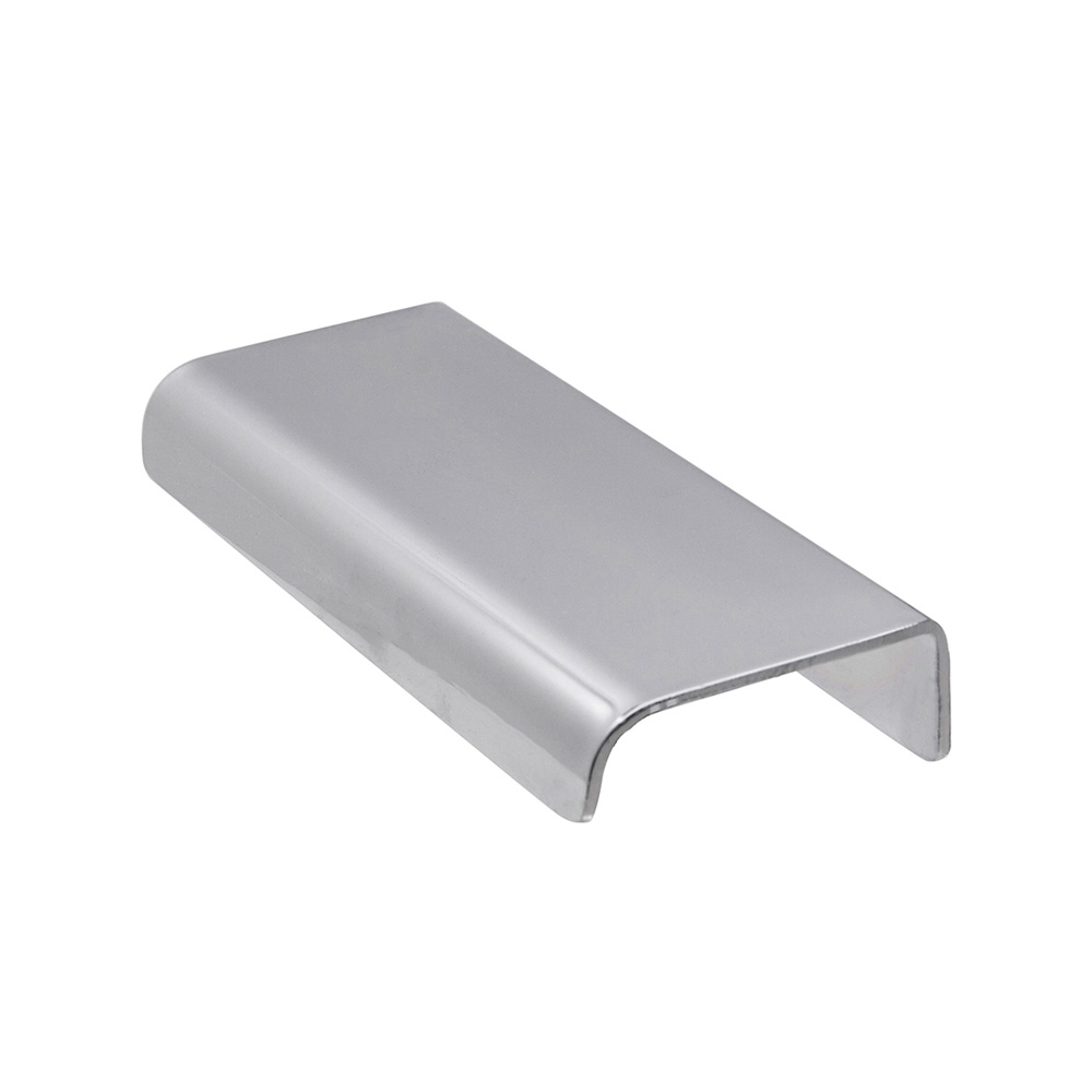 Brushed brass Denman handle for cabinets, ideal for Calgary kitchen renovations.