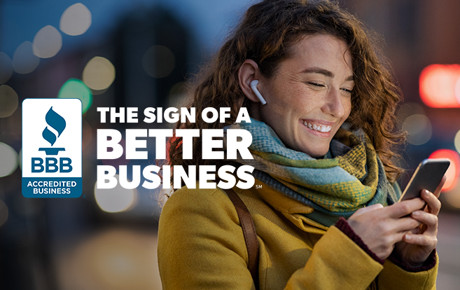 BBB Accreditation logo with Zen Living branding, showcasing trust in Calgarys kitchen cabinets and home renovation products.