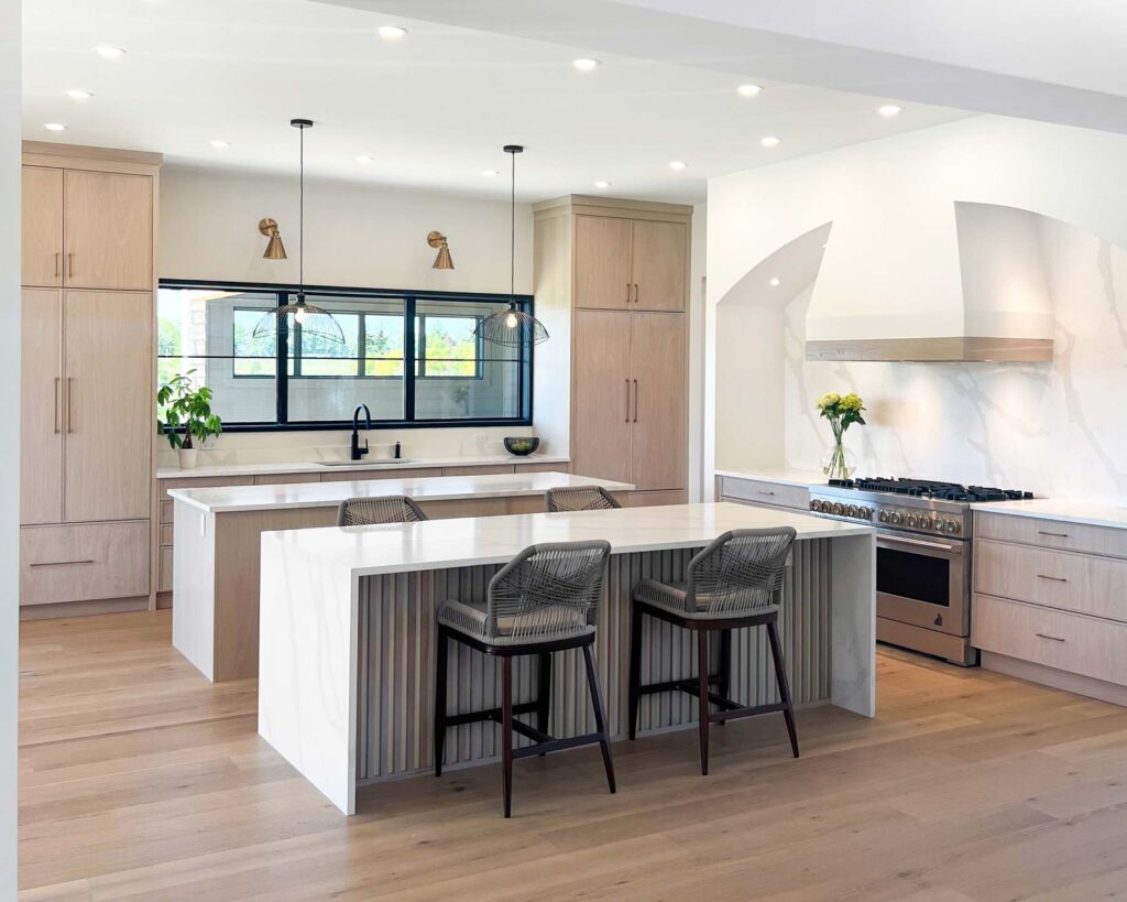 A Bright and Airy Neutral Modern Farmhouse Kitchen with a White Wash Finish 12 676273062119604e74fb625f 650d760dfbc0cc435f6a403c Horizontal kitchen 3