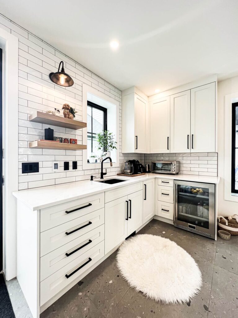 Kitchen Spotlight: Transforming the Plouffe's SW Calgary Home 7 6762955d9bf29bd9aac940cb 64eef520cccd6ce1eddab512 Kitchen cabinets Bar Fridge for Convenience