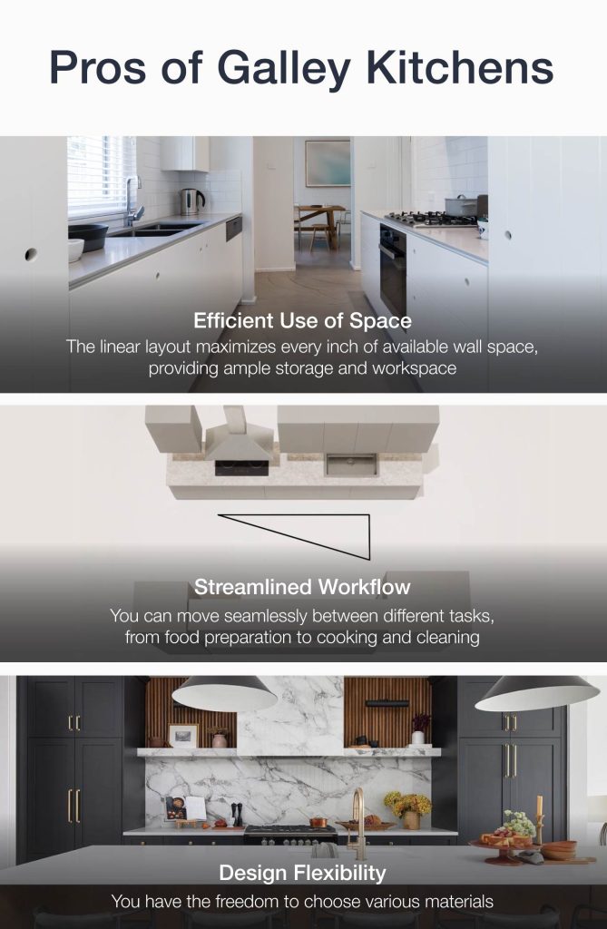 Galley Kitchens 101: Layout, Tips, Pros, and Cons 3 67629692e538ed3e63e0e4ab 649e994b14b5d91514dd5b30 Galley kitchens Pros of Galley Kitchens