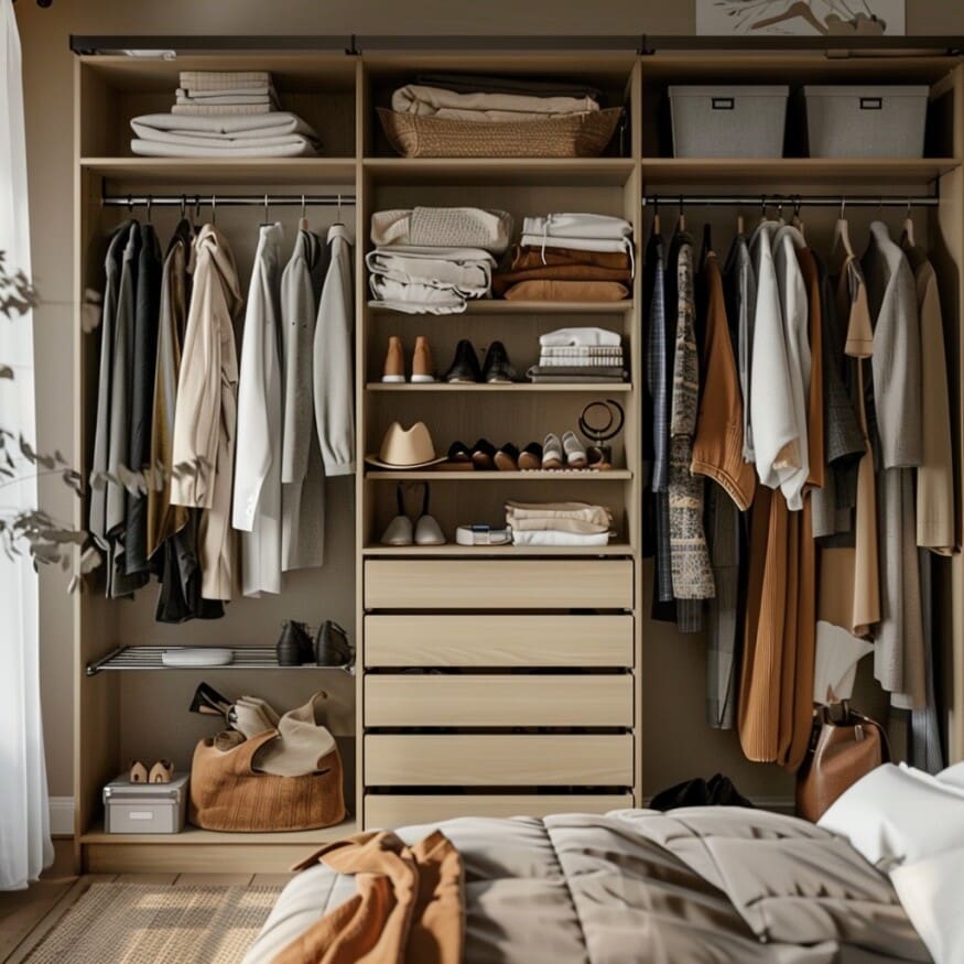 Walk-in vs. Built-in Closet: What’s the Right Option for You? 5 67a31d67ca3400970bc38f28 Trad Organized in room