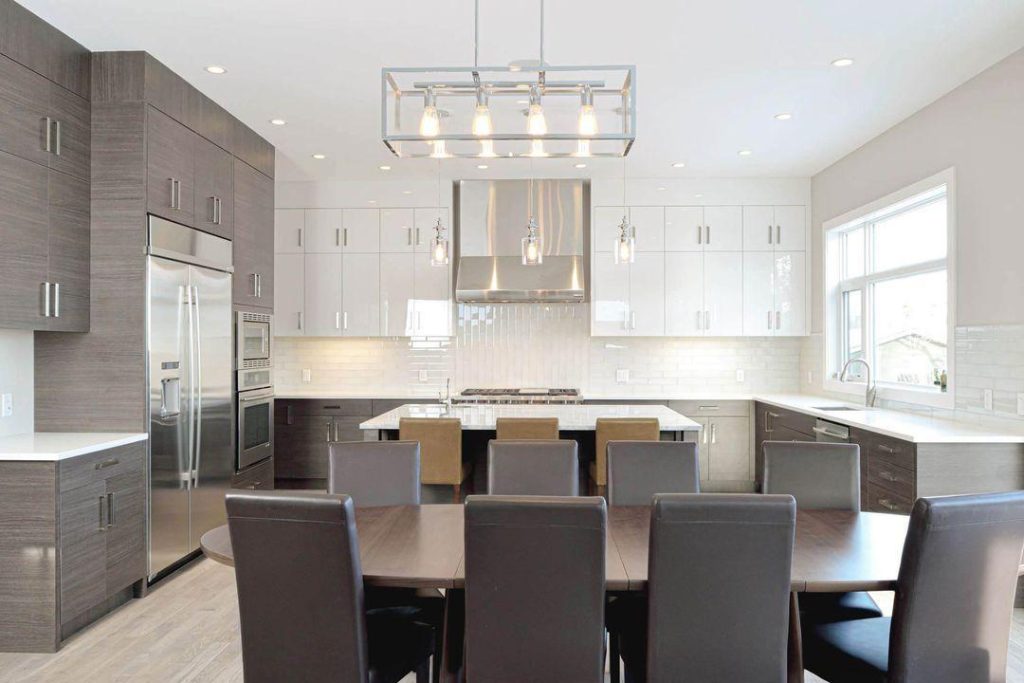 The Power of Thermally Fused Laminate (TFL) in Cabinetry 2 Sleek kitchen with dining area.
