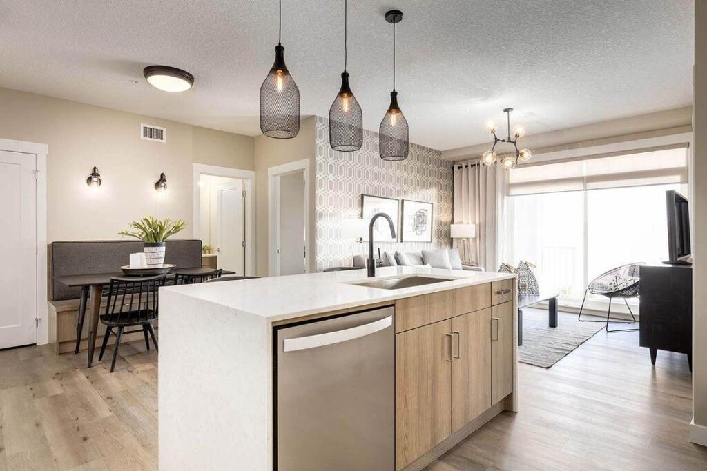 8 Great Benefits of Kitchen Remodeling 2 Stylish dining area with pendant lights.