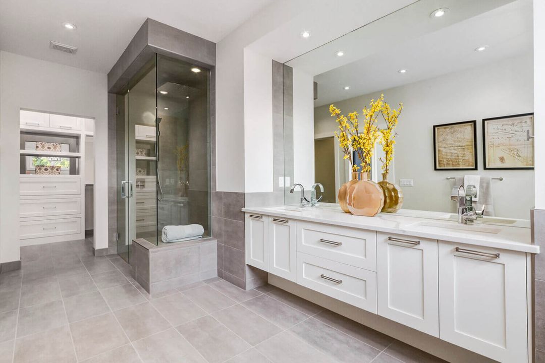 High-quality custom bathroom vanity.