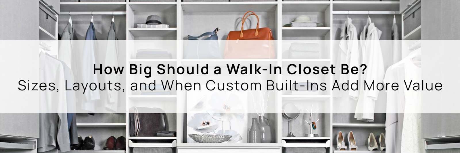 A spacious and highly organized walk-in closet is an example of how big a walk-in closet should be.