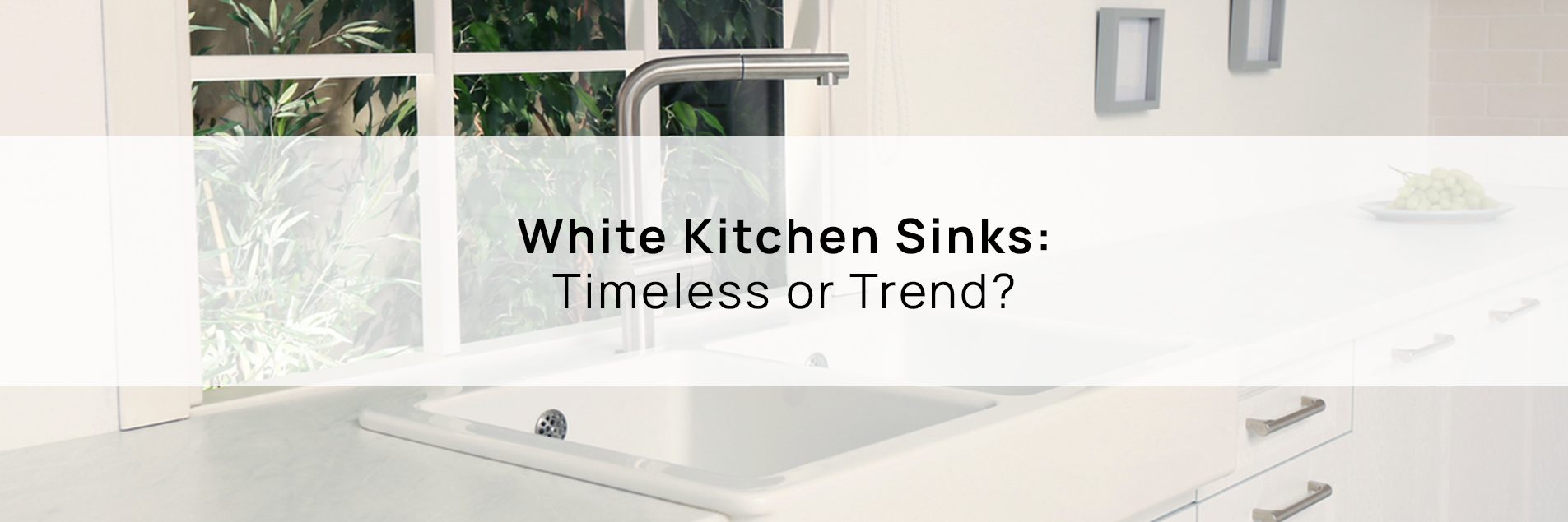 A kitchen sink with modern faucet and cabinetry, illustrating the style and appeal of white kitchen sinks.