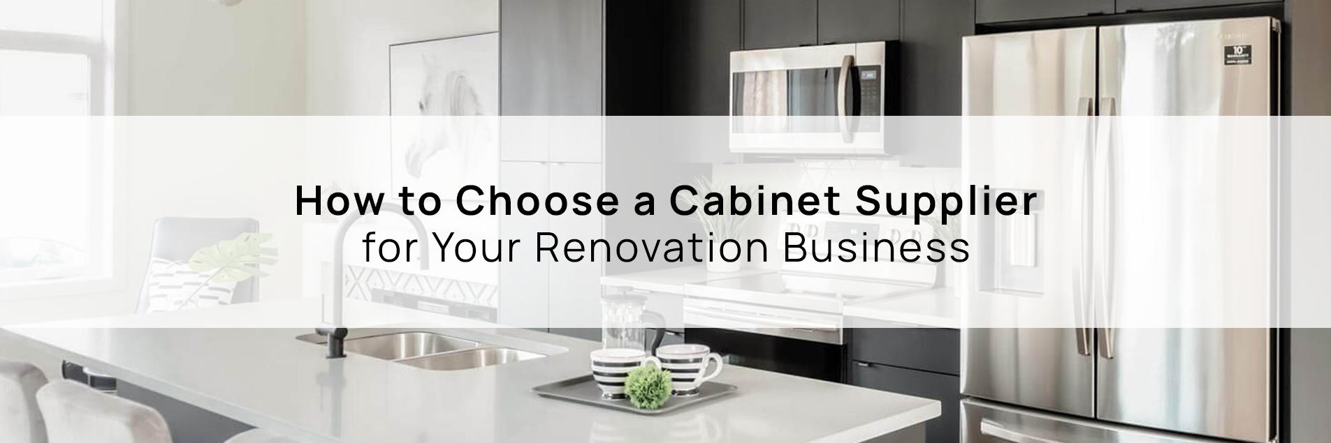 Modern kitchen cabinetry illustrating how to choose a cabinet supplier.