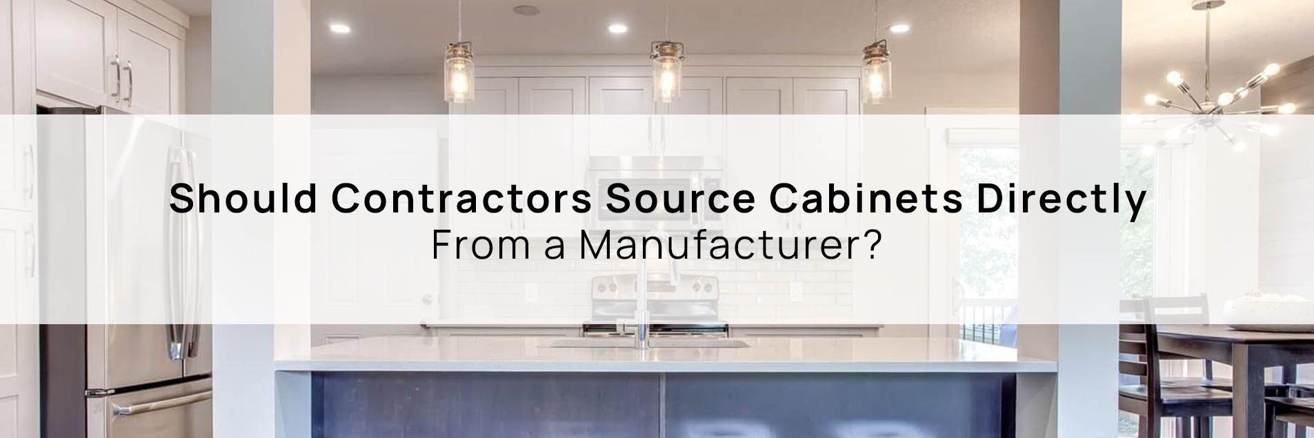 Completed kitchen cabinetry for contractors looking to buy cabinets direct from manufacturer.