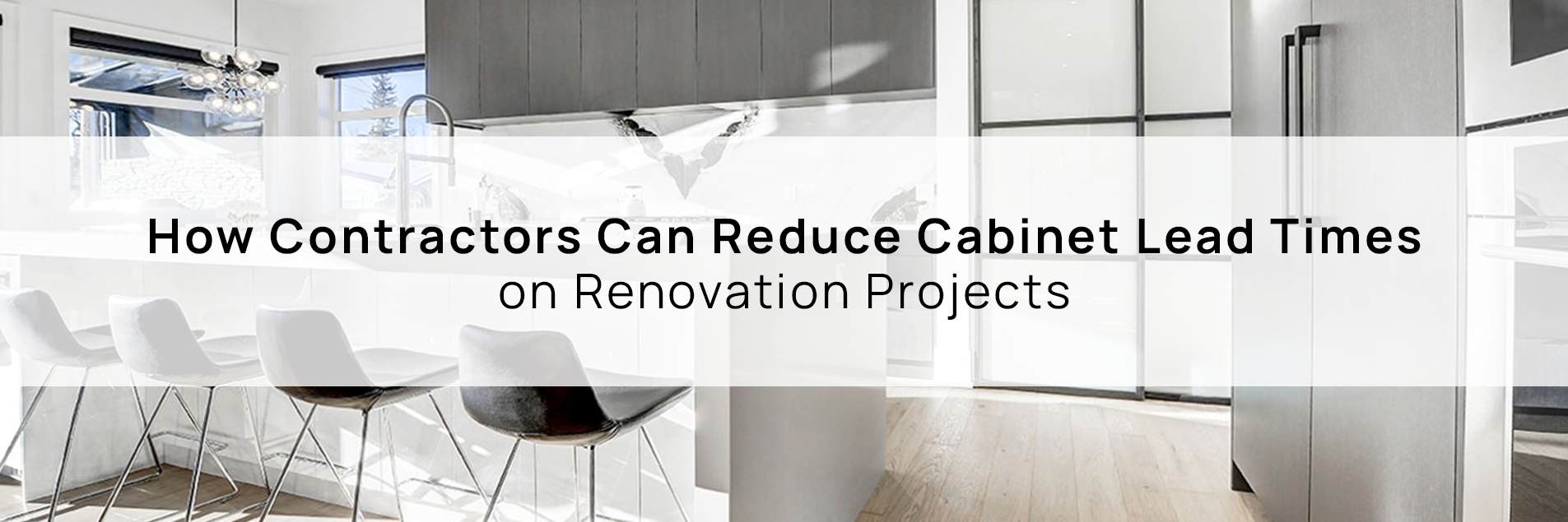 Modern kitchen cabinets highlighting the importance of cabinet lead times.
